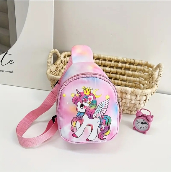 Unicorn Crossbody Bag, Toddler Girl Pink - Picture 1 of 6